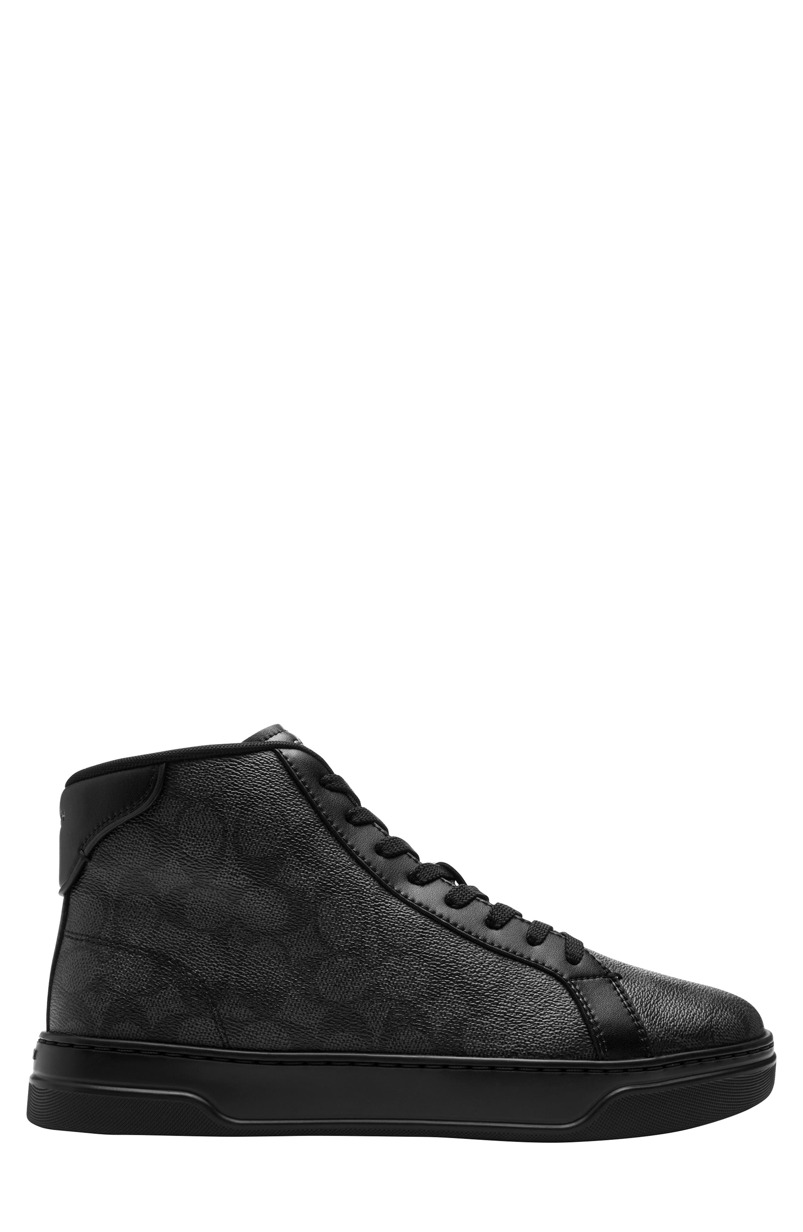 COACH High Line Signature High Top Sneaker, Alternate, color, Graphite/ Black