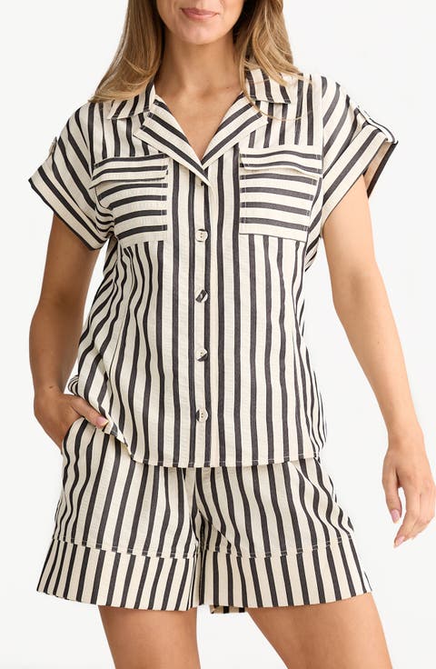 Portia Stripe Button-Up Shirt
