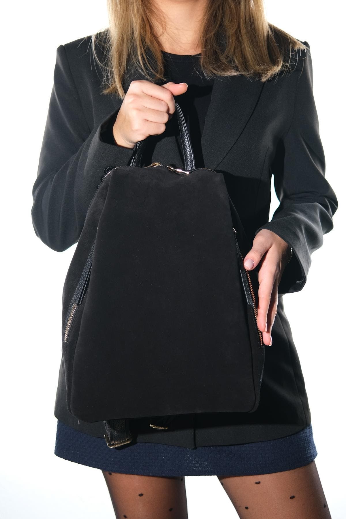 Forever & Always Shoes Josh Leather Backpack, Alternate, color, Black Suede