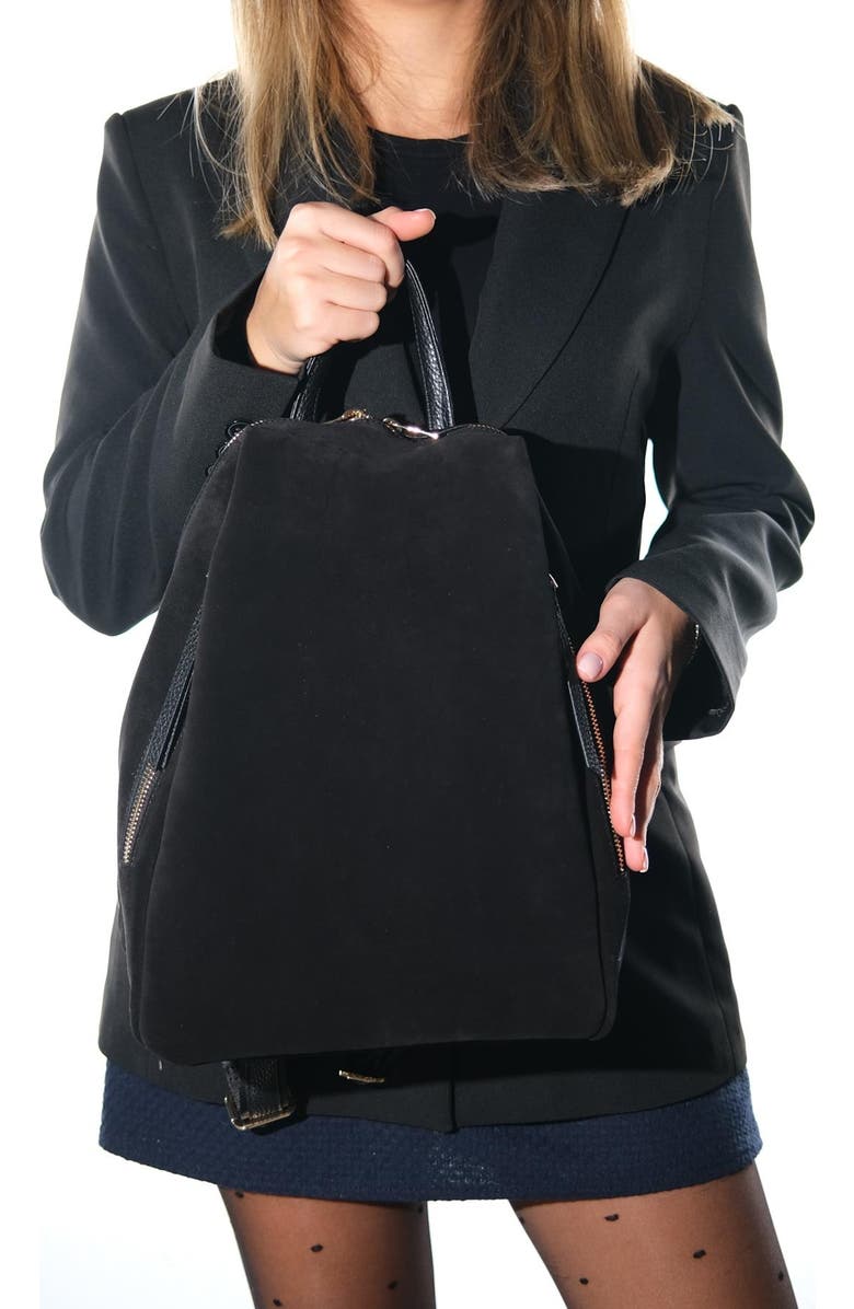 Forever & Always Shoes Josh Leather Backpack, Alternate, color, Black Suede