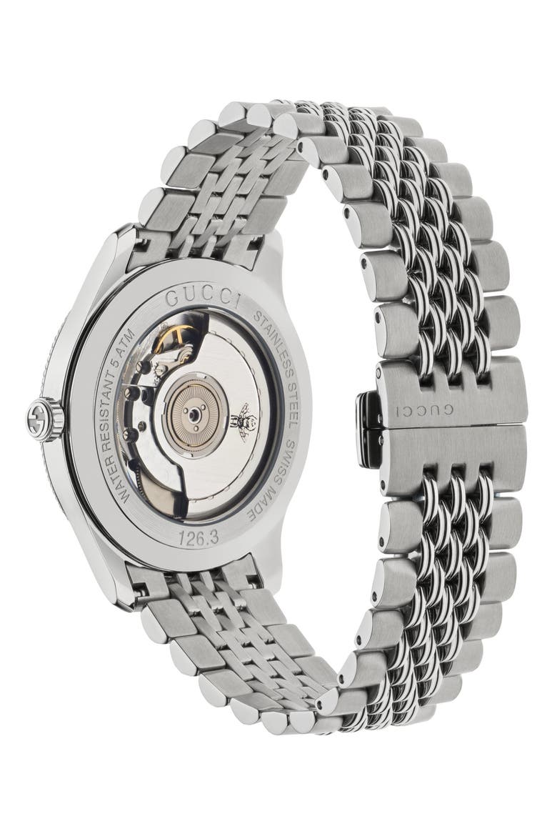 G-Timeless Bracelet Watch, 40mm, Alternate, color, SILVER/ BLACK
