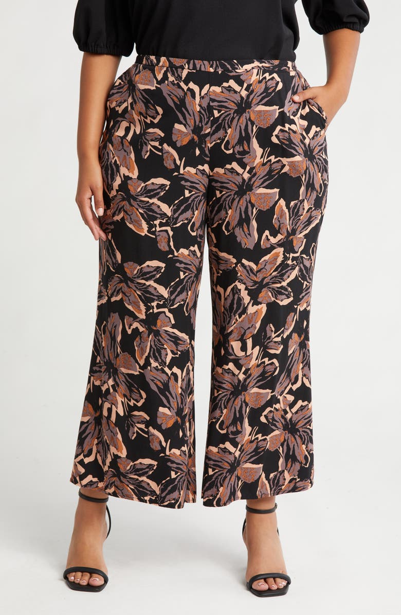 NORDSTROM RACK Pull-On Crop Palazzo Pants, Main, color,