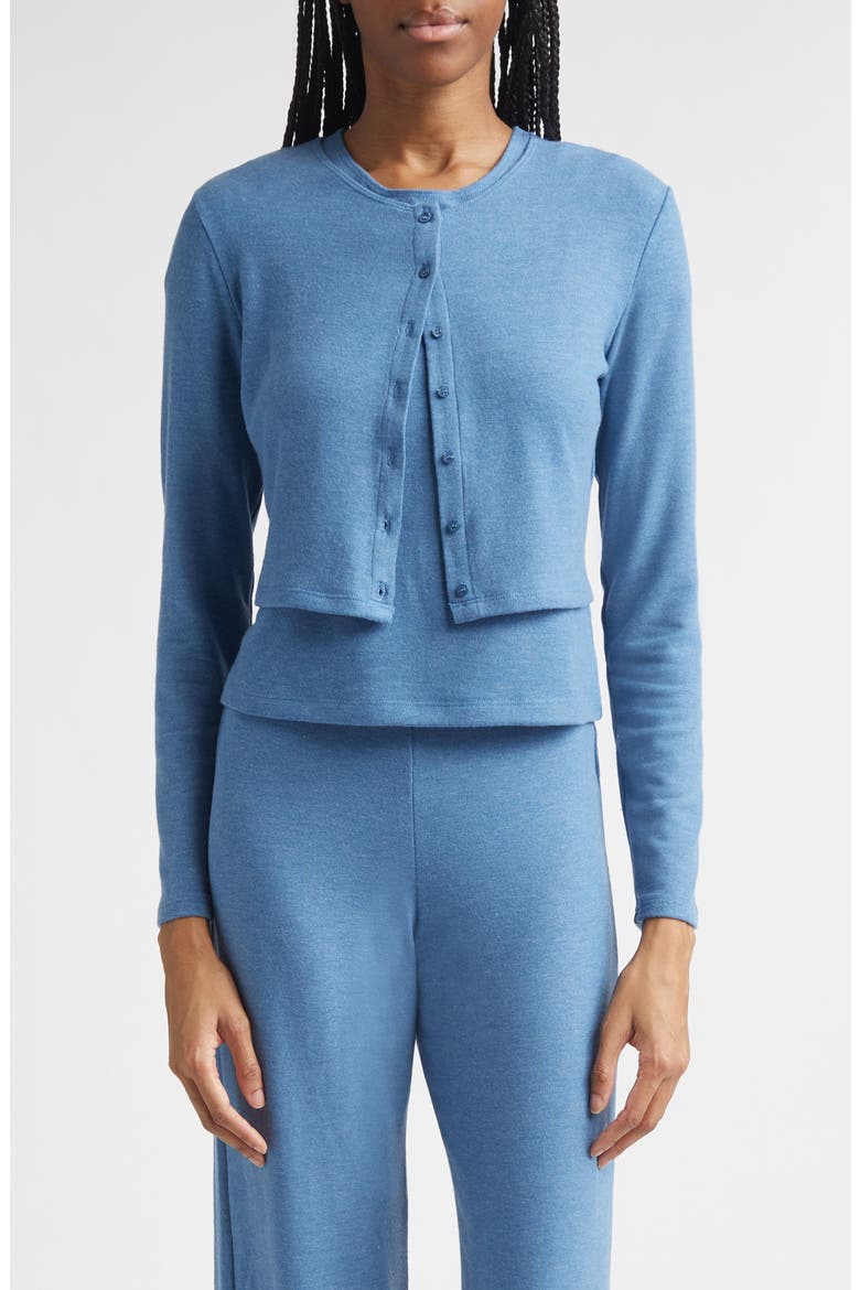 Lauren Crop Cardigan, Main, color, BLEUET MELANGE