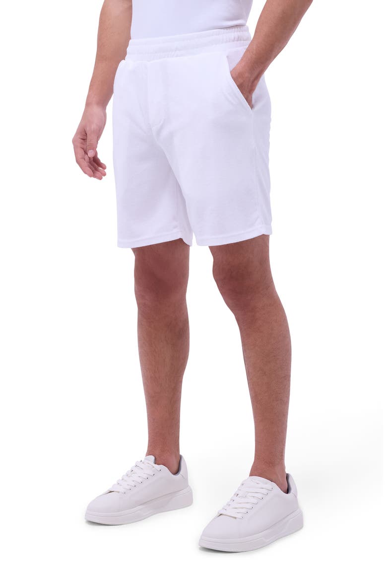 Drawstring Terry Short, Main, color, WHITE