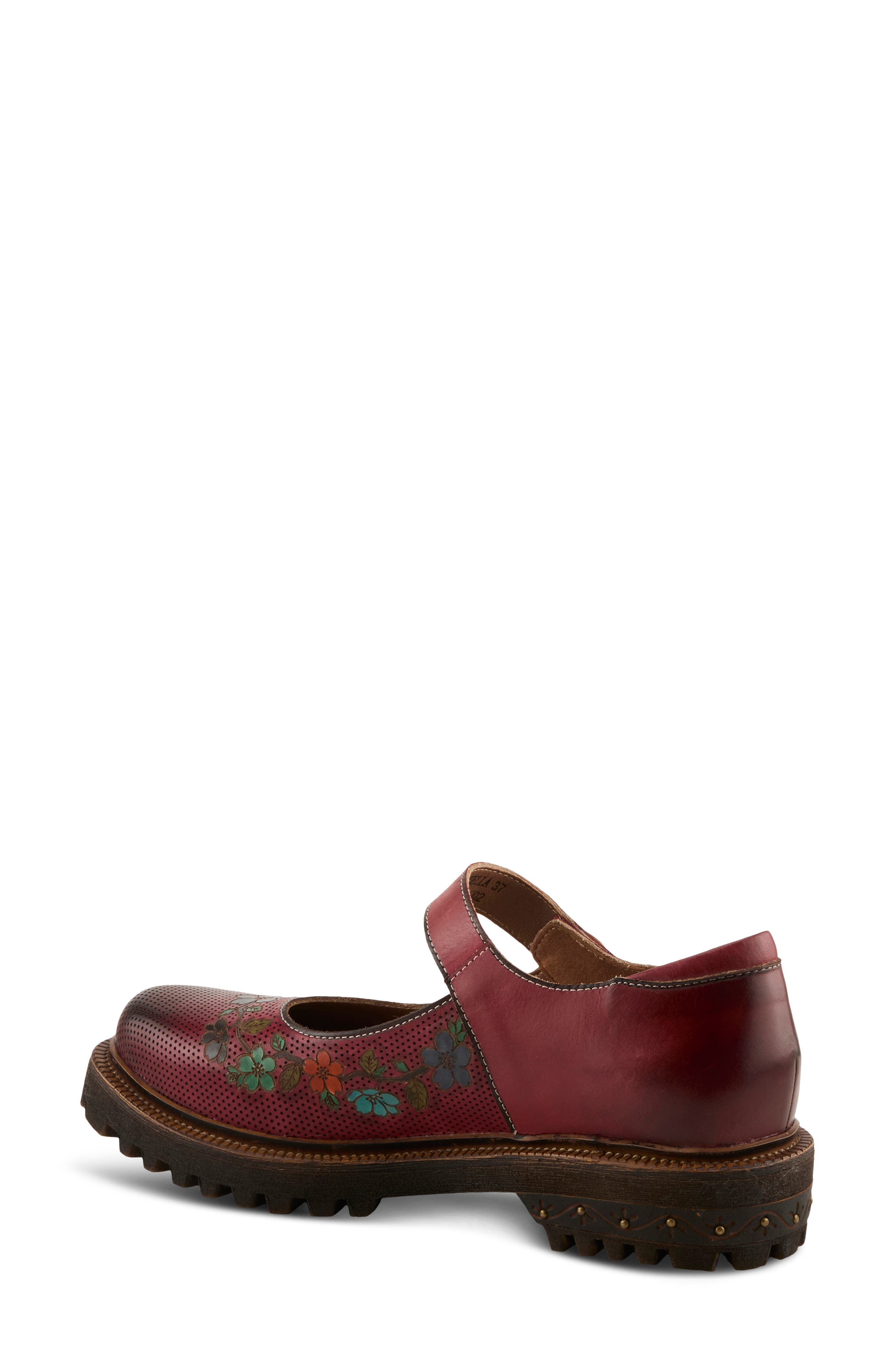 Danuella Platform Mary Jane, Alternate, color, DARK RED MULTI