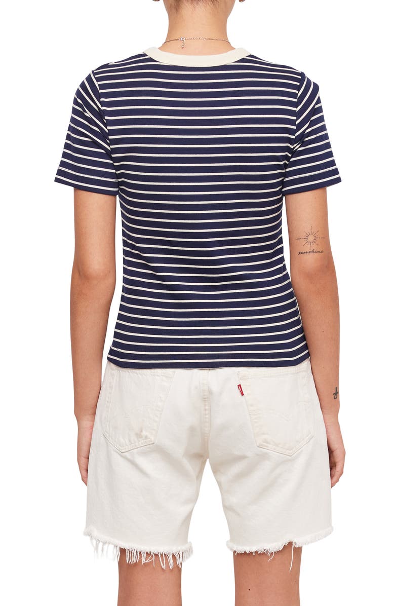 FIFTEEN TWENTY Mandy Stripe T-Shirt, Alternate, color, Navy W/ Cream