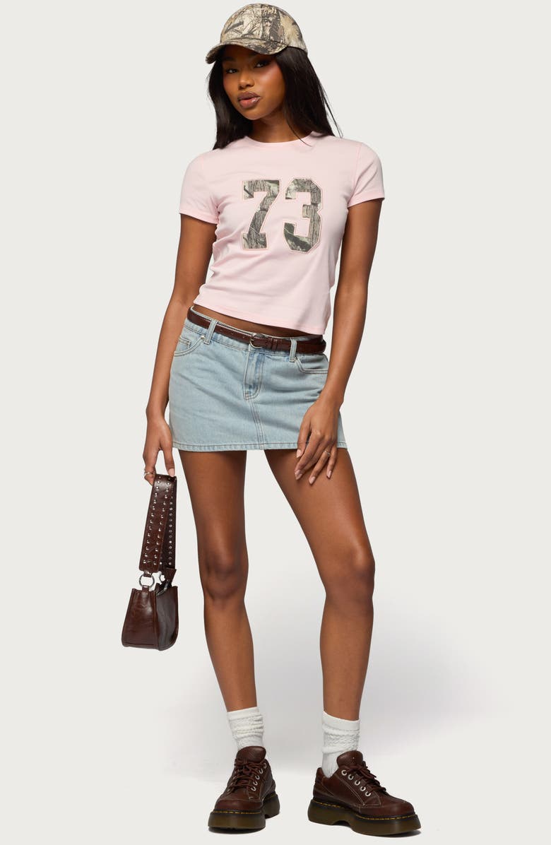 EDIKTED 73 Camo Shrunken Graphic T-Shirt, Alternate, color, 