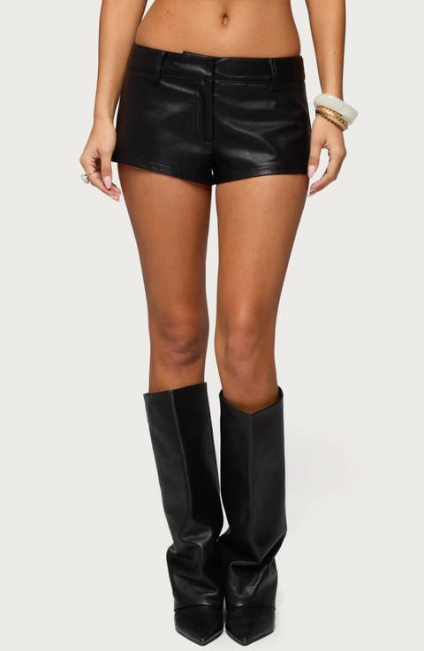 Melaney Faux Leather Micro Shorts