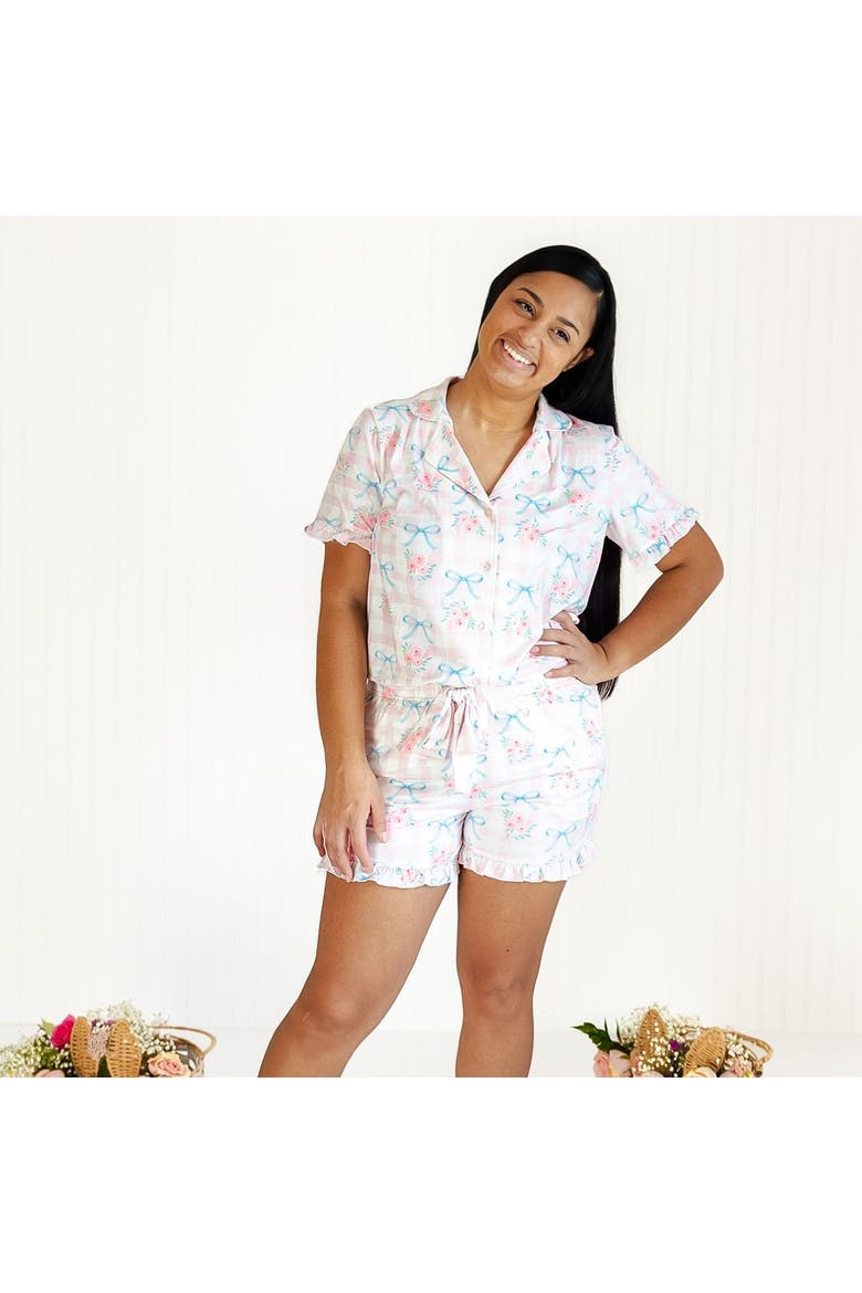 Gingham Trellis Women's Lounge Set, Alternate, color, Soft Pink