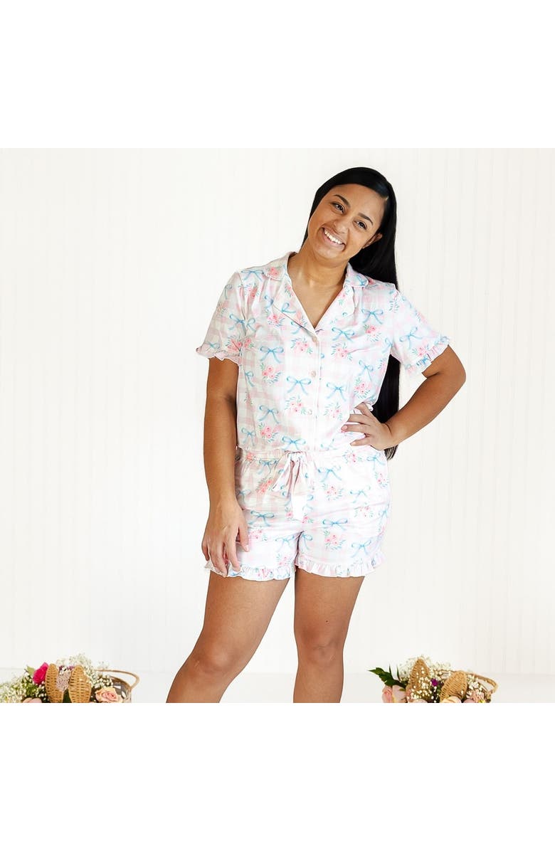 Sweet Wink Gingham Trellis Women's Lounge Set, Alternate, color, Soft Pink