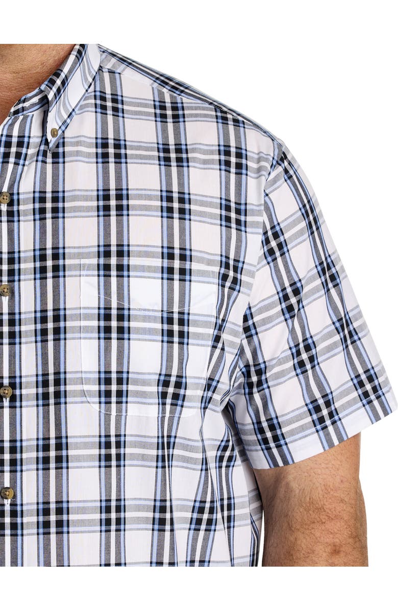 Harbor Bay by DXL Big & Tall Large Plaid Sport Shirt, Alternate, color, Black White