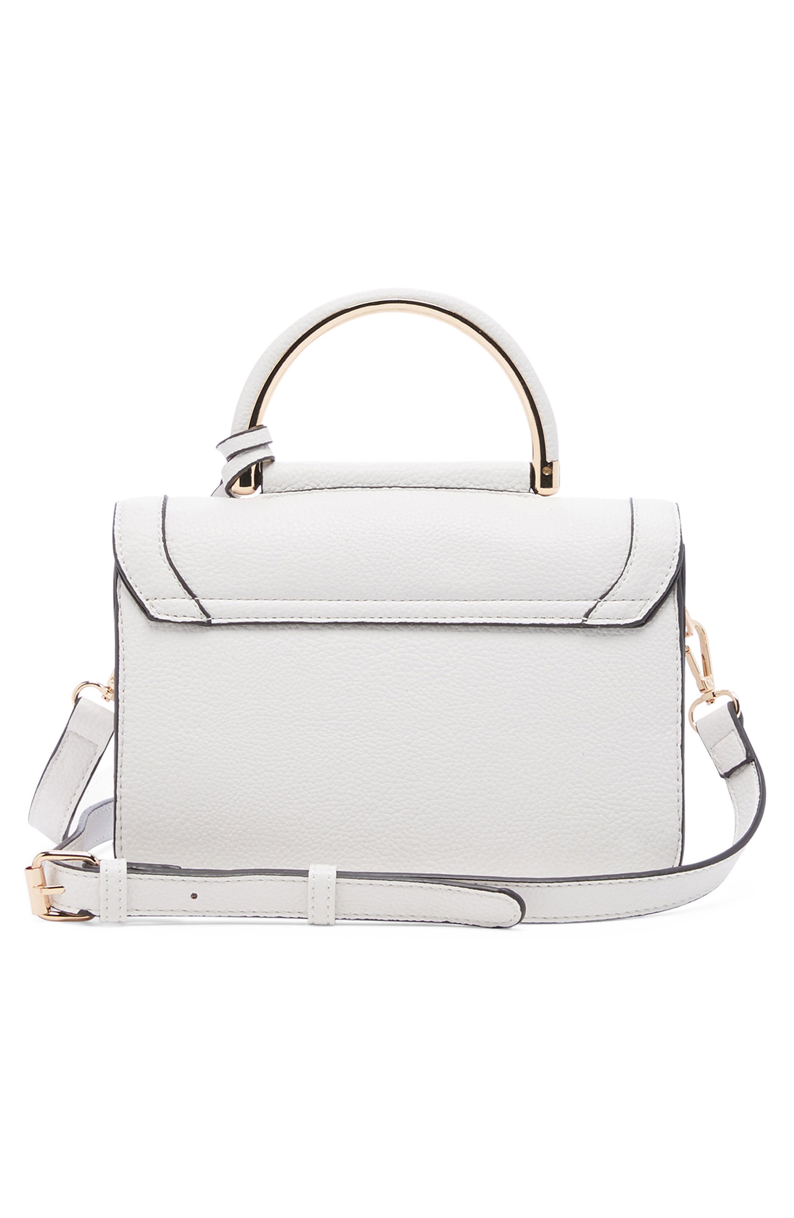 Small Evar Faux Leather Crossbody Bag, Alternate, color, WHITE