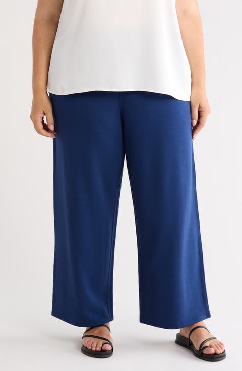 Garment Dyed Organic Cotton Terry Wide Leg Pants