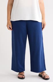 Eileen Fisher Garment Dyed Organic Cotton Terry Wide Leg Pants