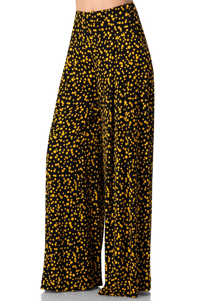 Wide-Leg Polka Dot Pants, Alternate, color, Black