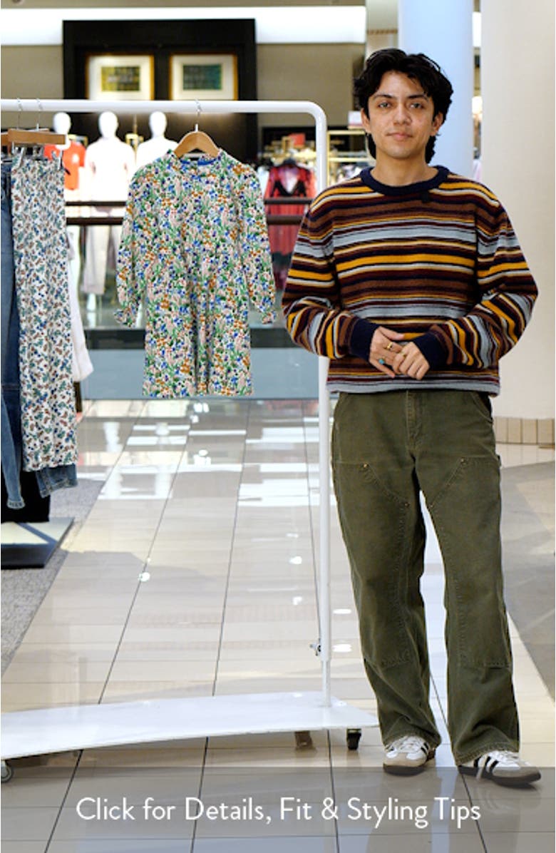 Kids' Floral Long Sleeve Cotton Jersey Dress, sales video thumbnail