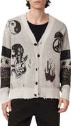 AllSaints Bram Distressed Cotton Cardigan