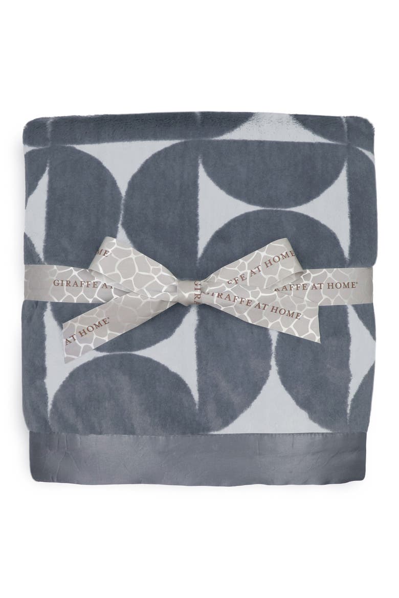 Half Moon Print Throw Blanket, Main, color, CHARCOAL