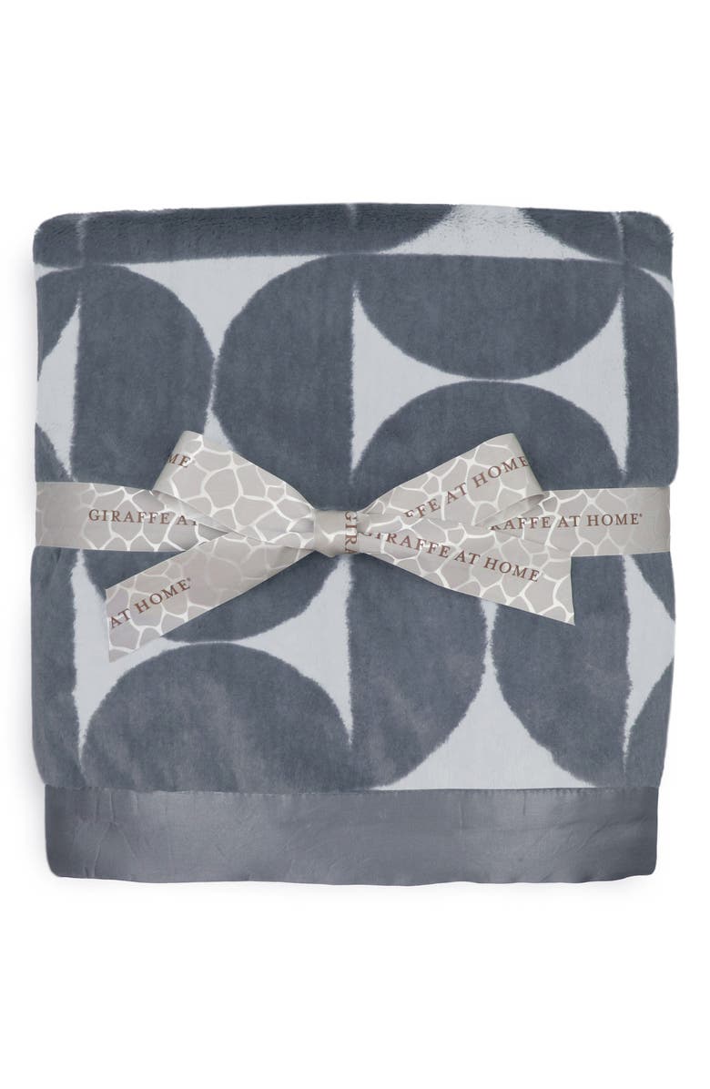 Little Giraffe Half Moon Print Throw Blanket, Main, color, Charcoal