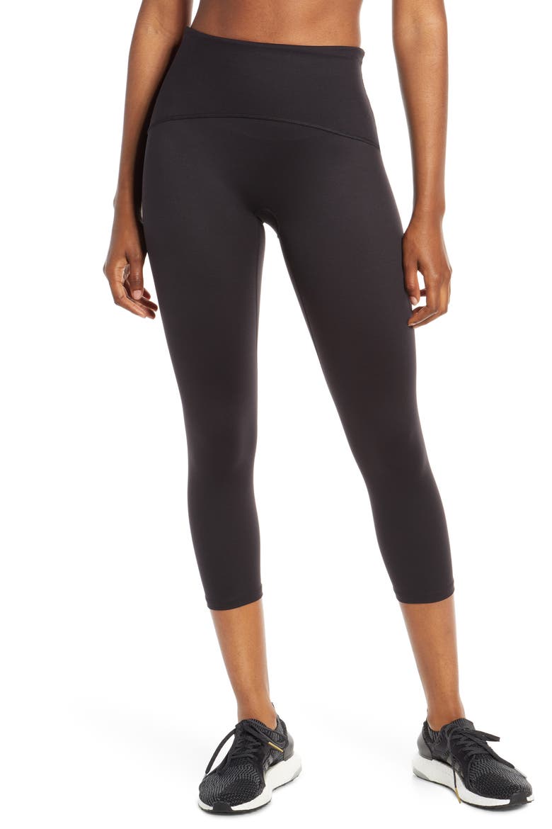 Active Crop Leggings, Main, color, BLACK