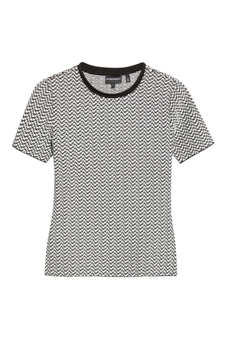 Jerseywear Geometric Jacquard Jersey Tee, Main, color, SOLID BLACK