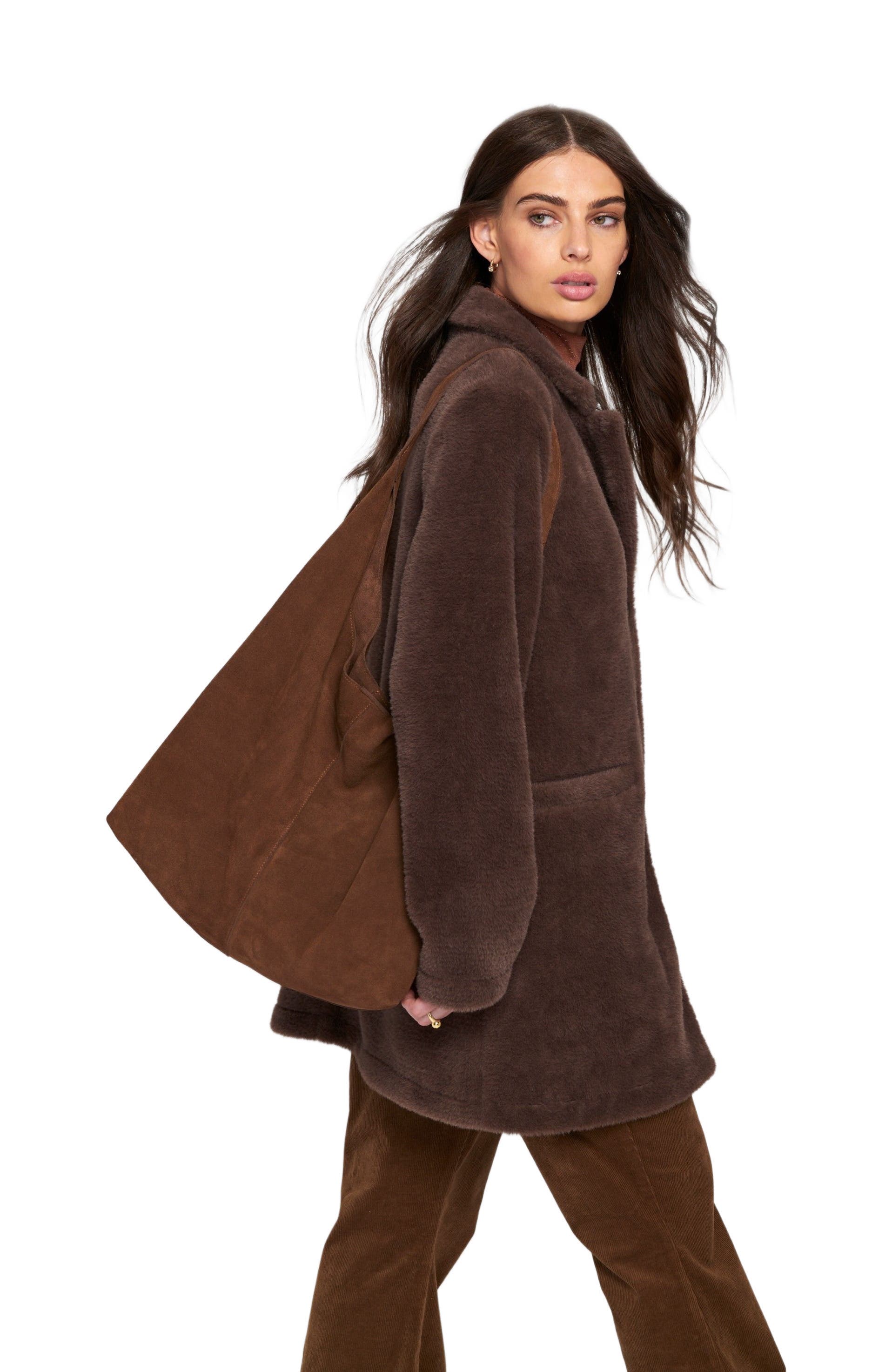 ELLE Collection Suede Slouch Tote Bag, Main, color, 