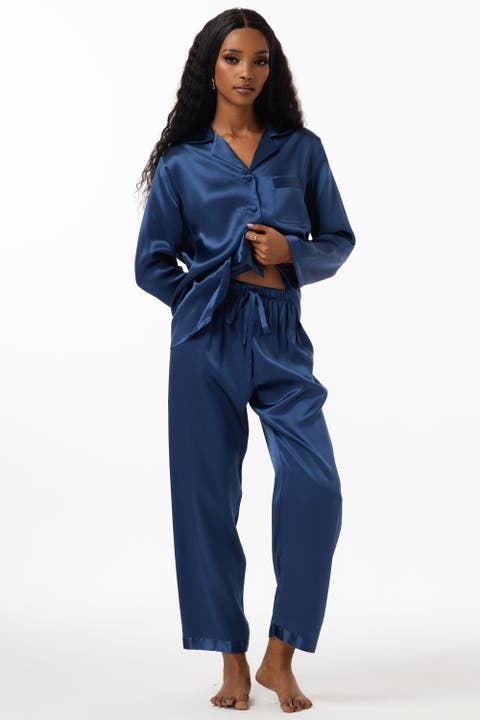 Pure Silk Casual Button Up Women's Pajamas