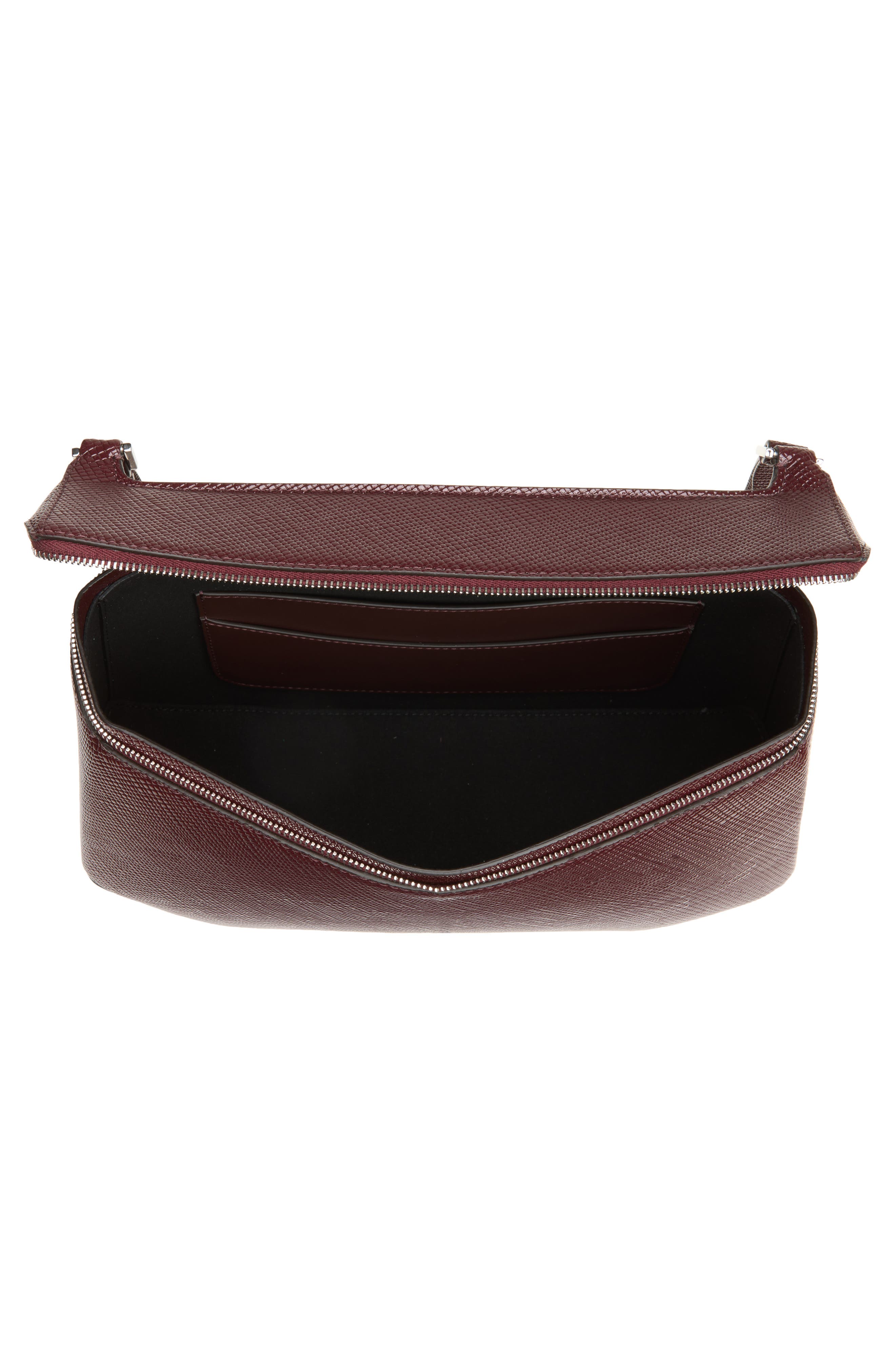 Clip Palmellato Patent Leather Shoulder Bag, Alternate, color, CHERRY