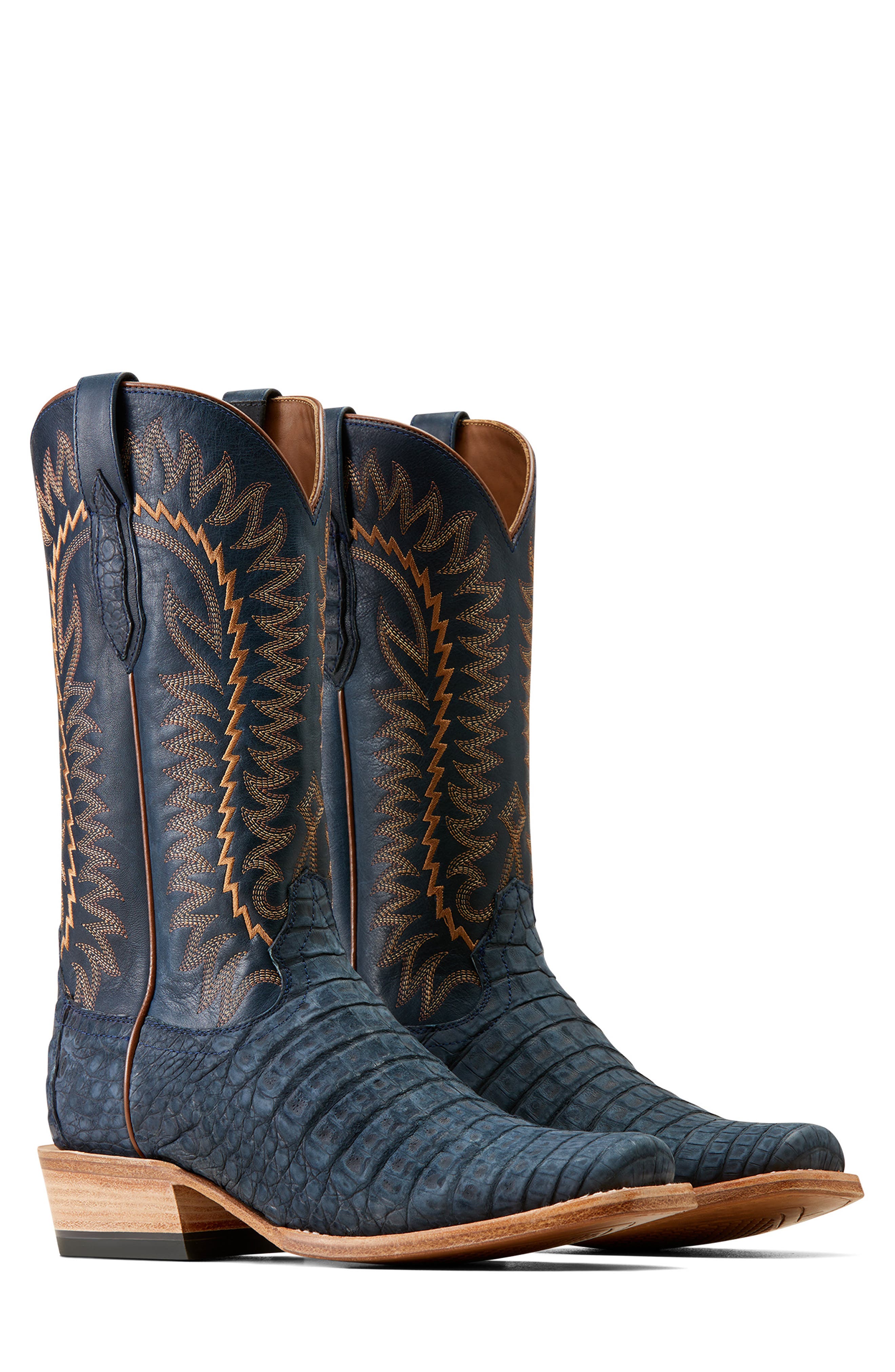 Ariat Futurity Finalist Genuine Caiman Leather Boot, Alternate, color, Navy Sueded Caiman Belly