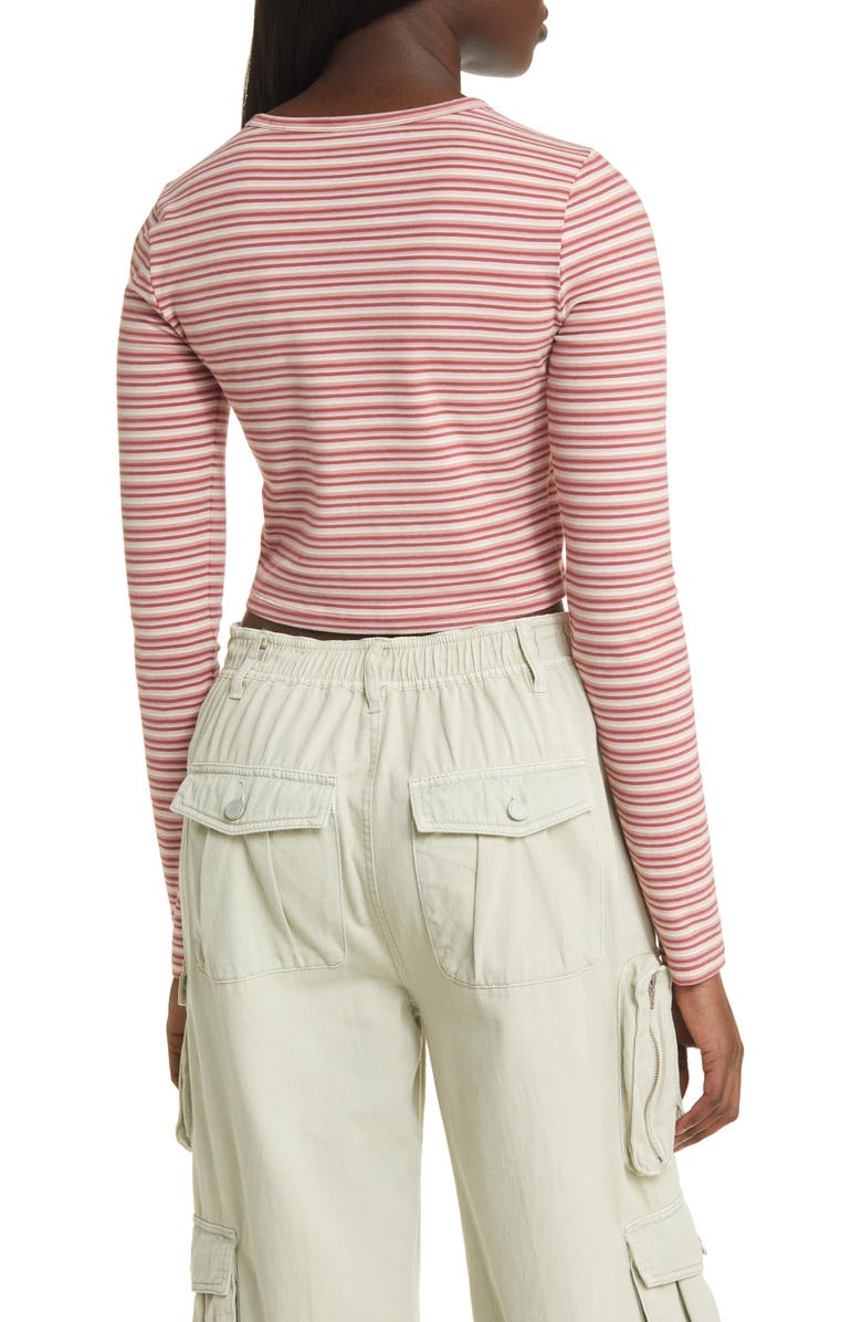 BP. Crewneck Crop Top, Alternate, color, Red Nova Stripe