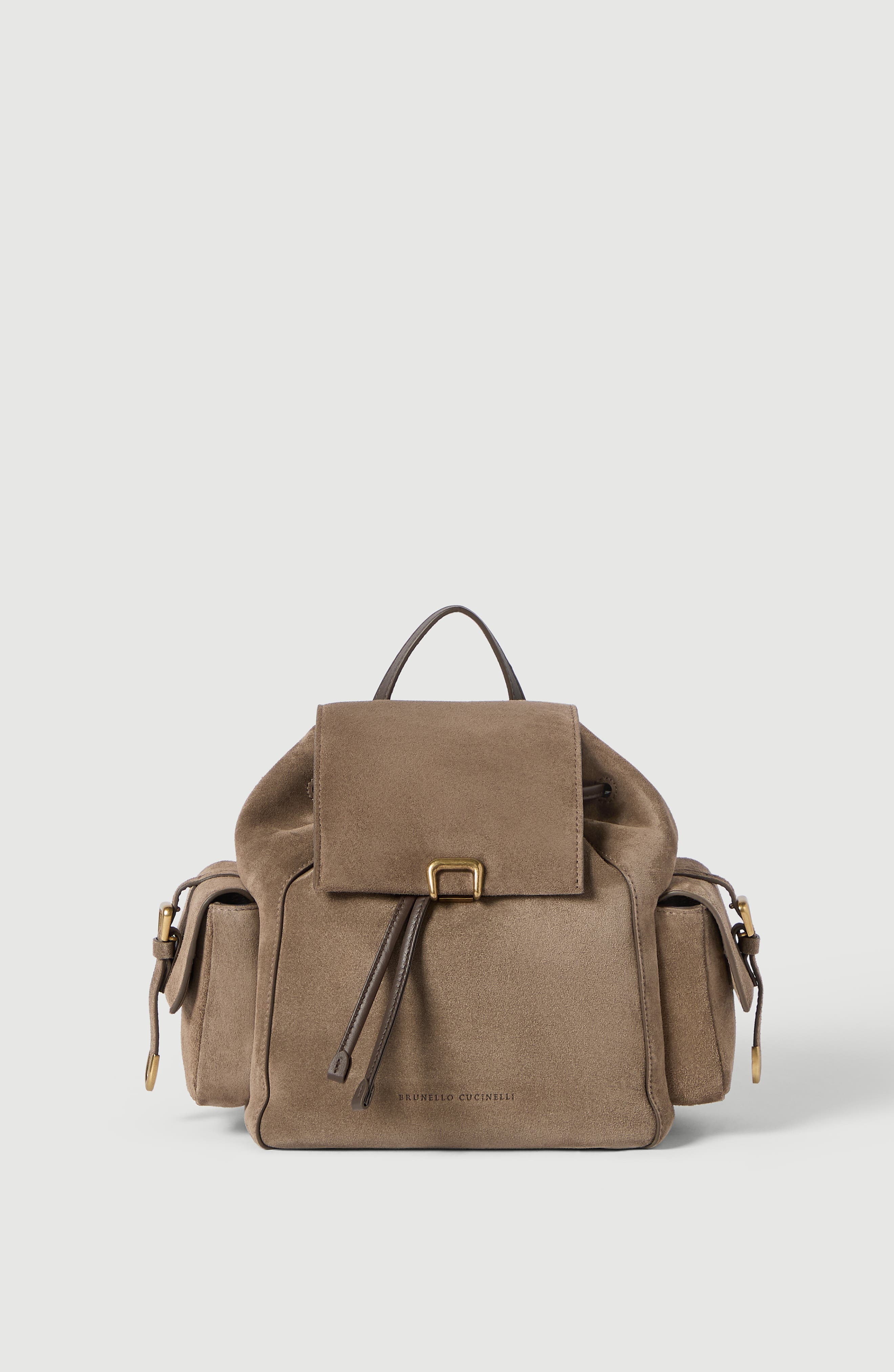 Suede sartorial backpack, Main, color, Bark