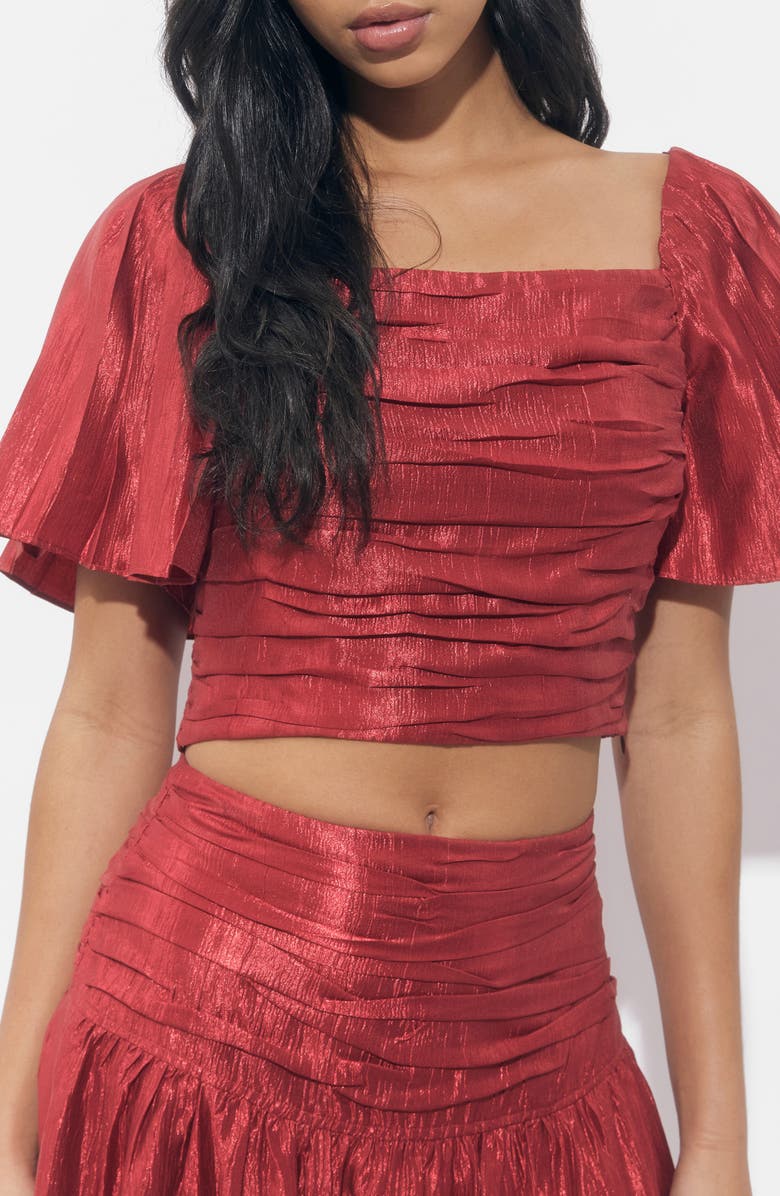 Adelyn Rae Selena Textured Taffeta Two-Piece Dress, Alternate, color, Dark Rust