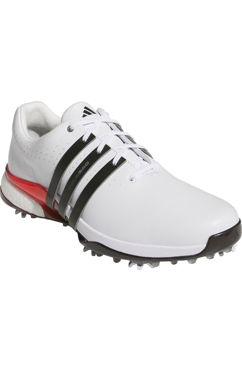 adidas Golf Tour360 24 Boost<sup>™</sup> Golf Shoe, Main, color, White/ Core Black/ Lucid Red