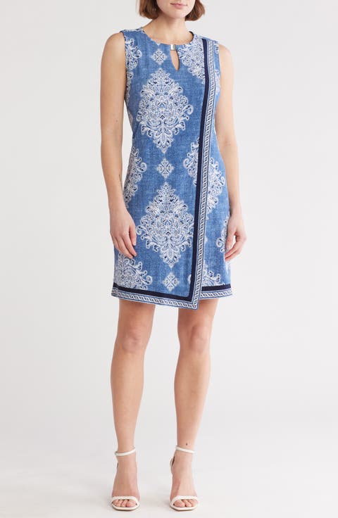 Keyhole Sleeveless Asymmetric Shift Dress