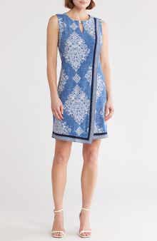 SANDRA DARREN Keyhole Sleeveless Asymmetric Shift Dress