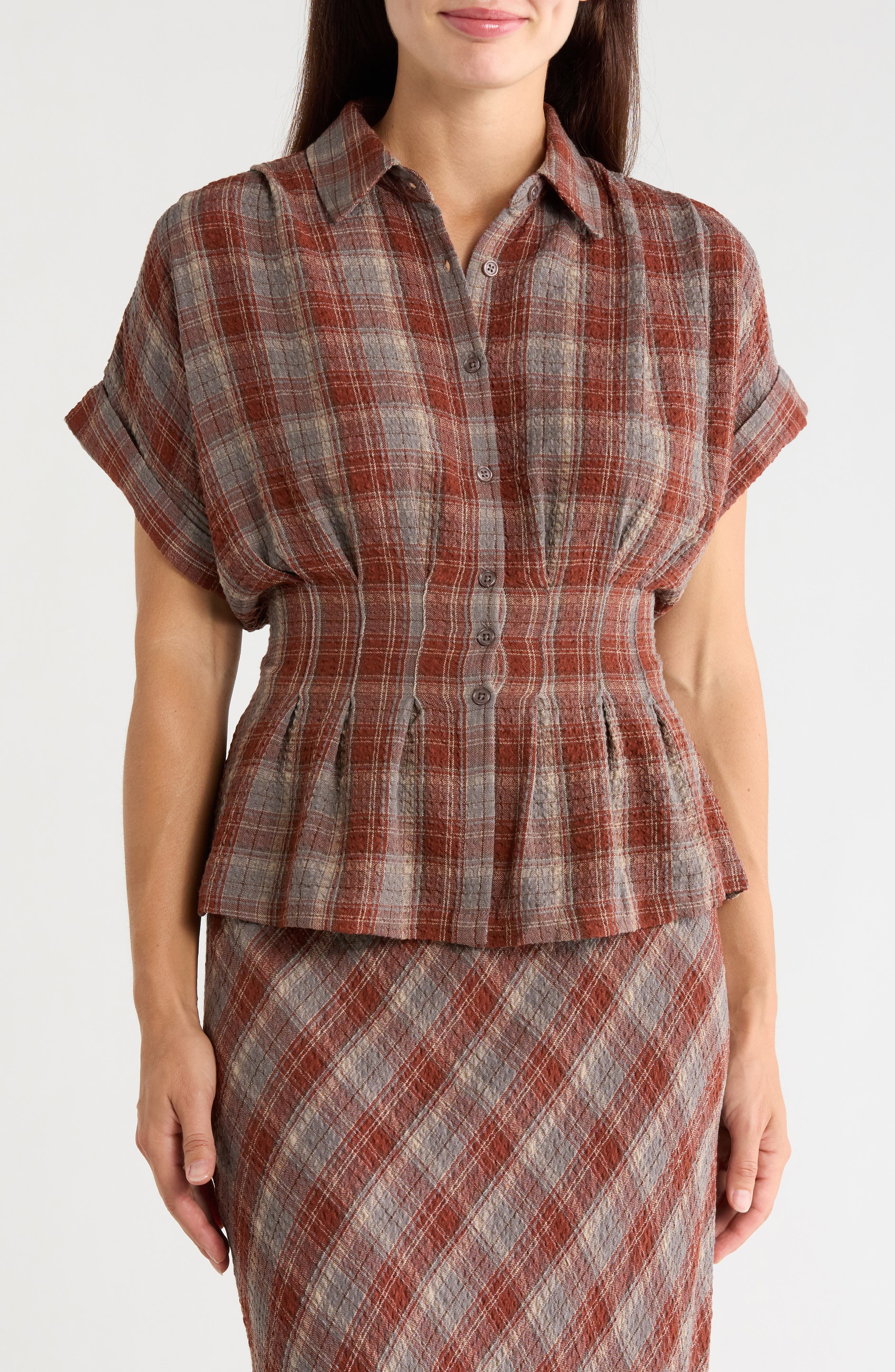 GREY/ ADOBE PLAID