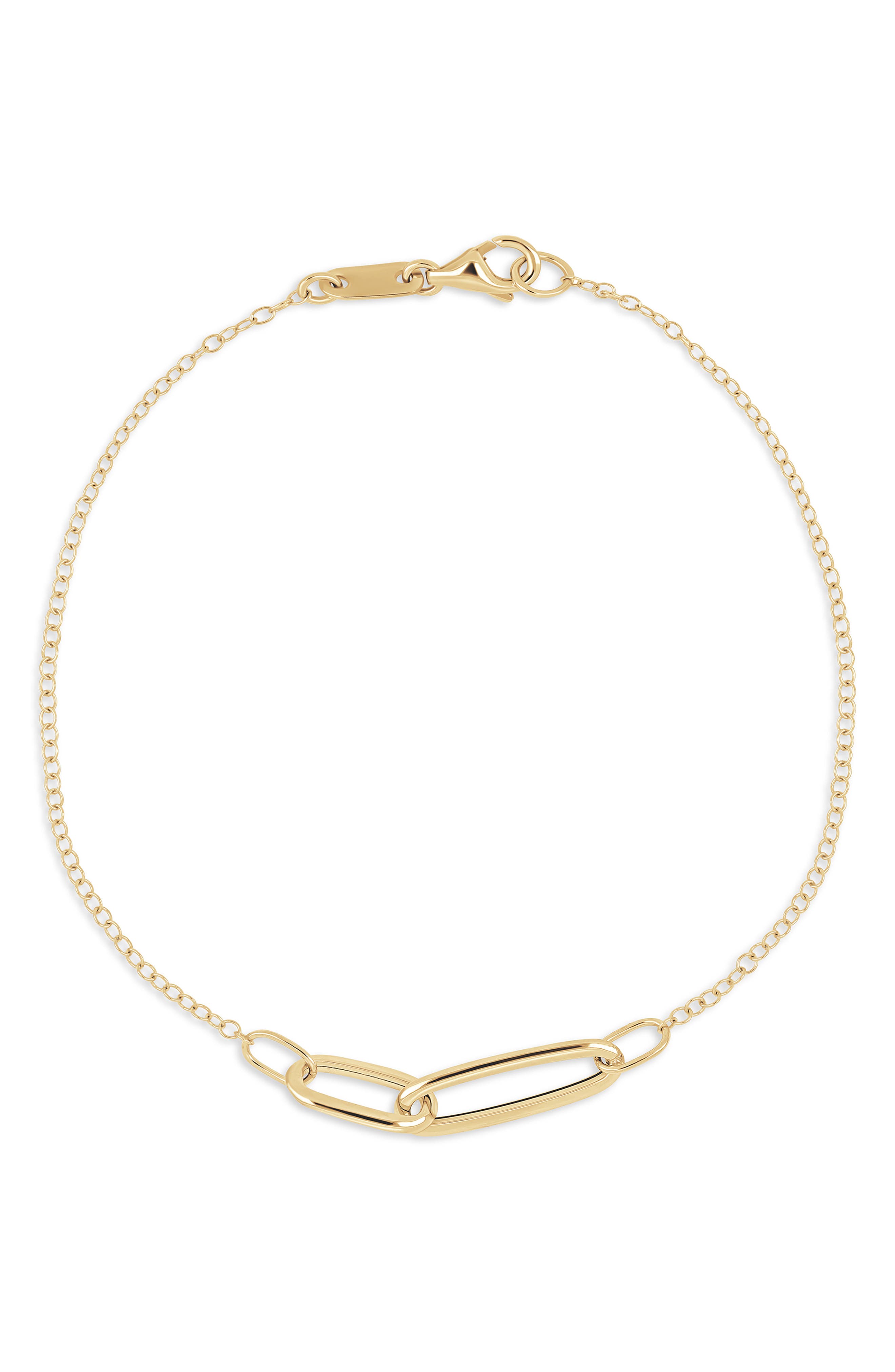 14k Gold Single Link Bracelet