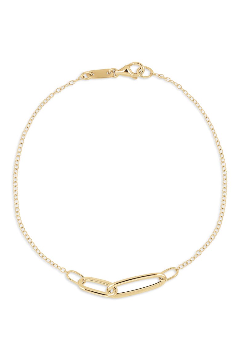 14k Gold Single Link Bracelet, Main, color, 14KY