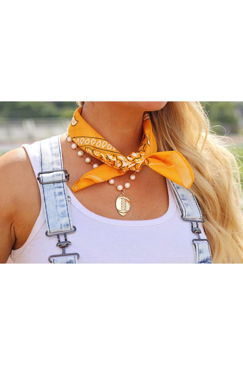 Socialite Football Pearl Necklace, Alternate, color, Gold