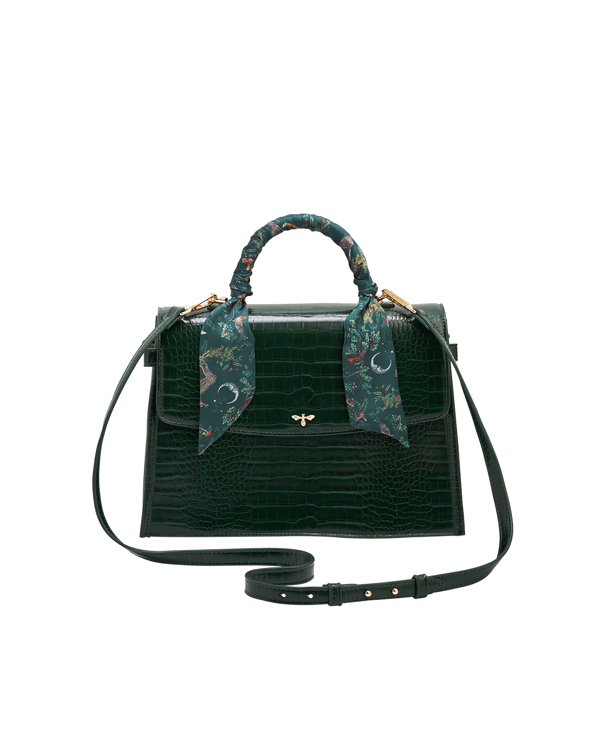 Eliza Croc Top Handle Purse, Alternate, color, Dark Green