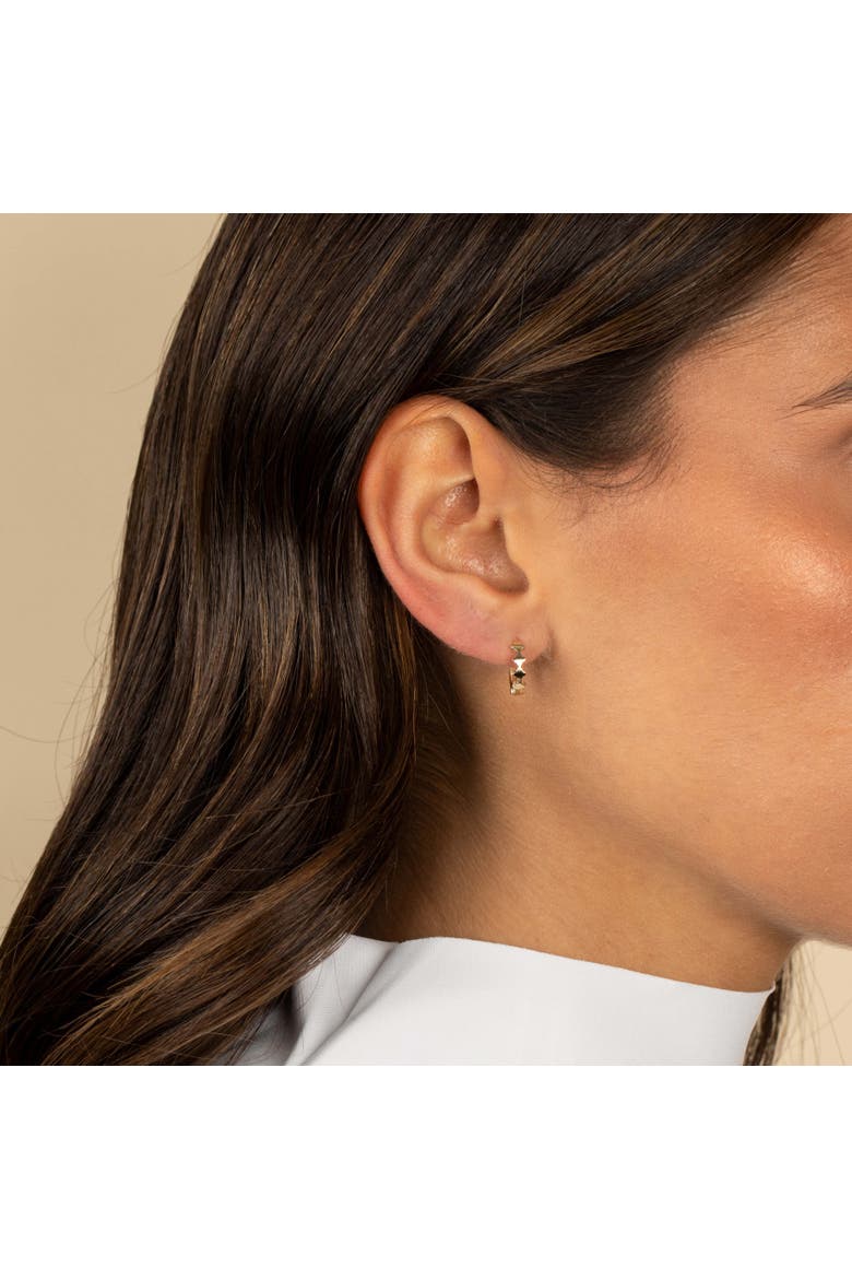 Solid Clovers Huggie Earring 14K, Alternate, color, 14K Gold