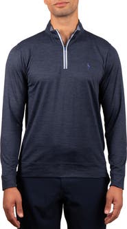 TailorByrd Solid Mesh Quarter Zip Sweater