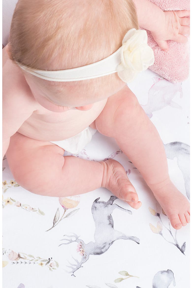 Fawn Changing Pad Cover & Fitted Crib Sheet Set, Alternate, color, BLUSH