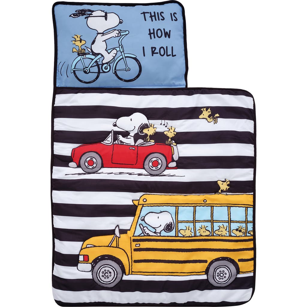 Bedtime Originals Snoopy & Woodstock Peanuts Transportation Toddler Nap Mat In Blue