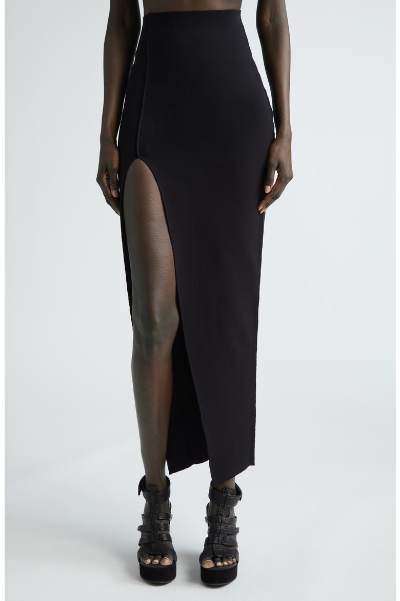 High Slit Asymmetric Maxi Skirt, Main, color, 09 BLACK
