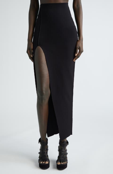High Slit Asymmetric Maxi Skirt