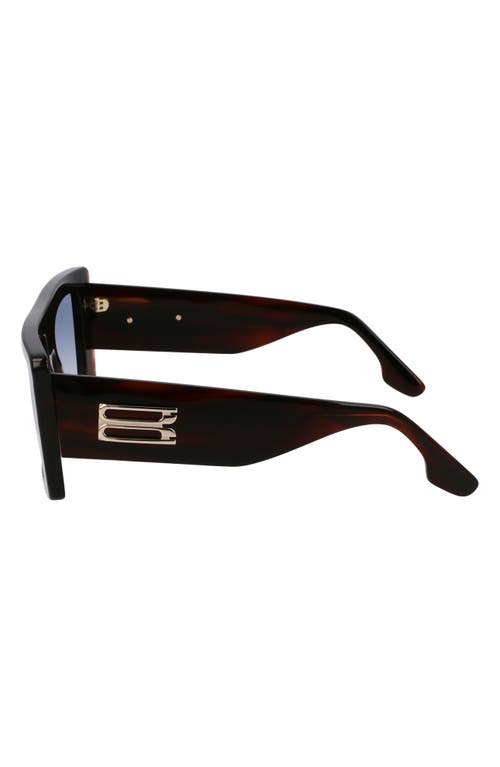 Victoria Beckham Vb Monogram 51mm Rectangular Sunglasses In Blue