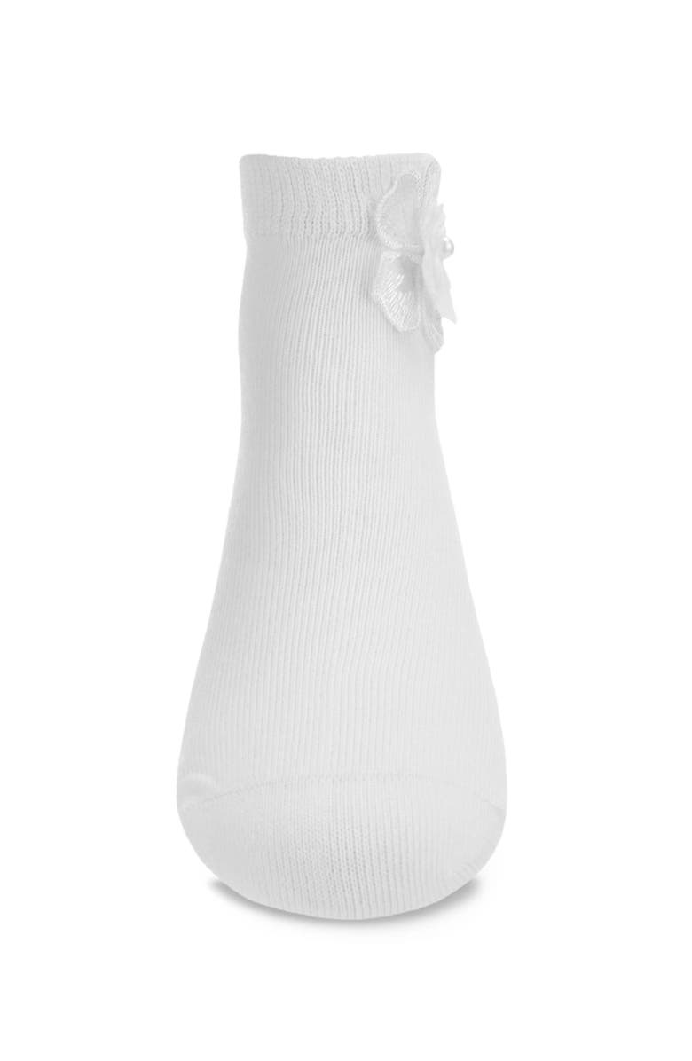 MeMoi Dual Flower Anklet Sock, Alternate, color, White