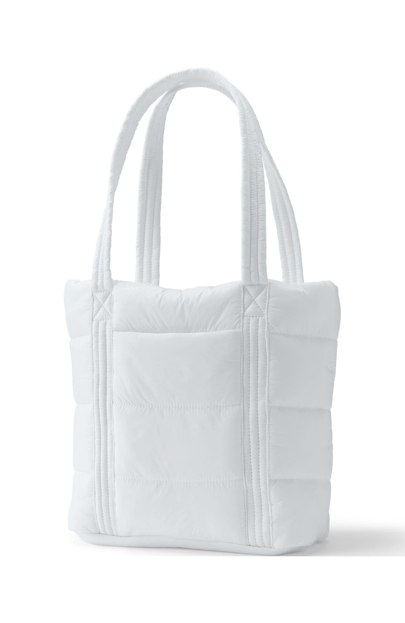 Lands' End Wanderweight Ultralight Packable Tote Bag, Main, color, White