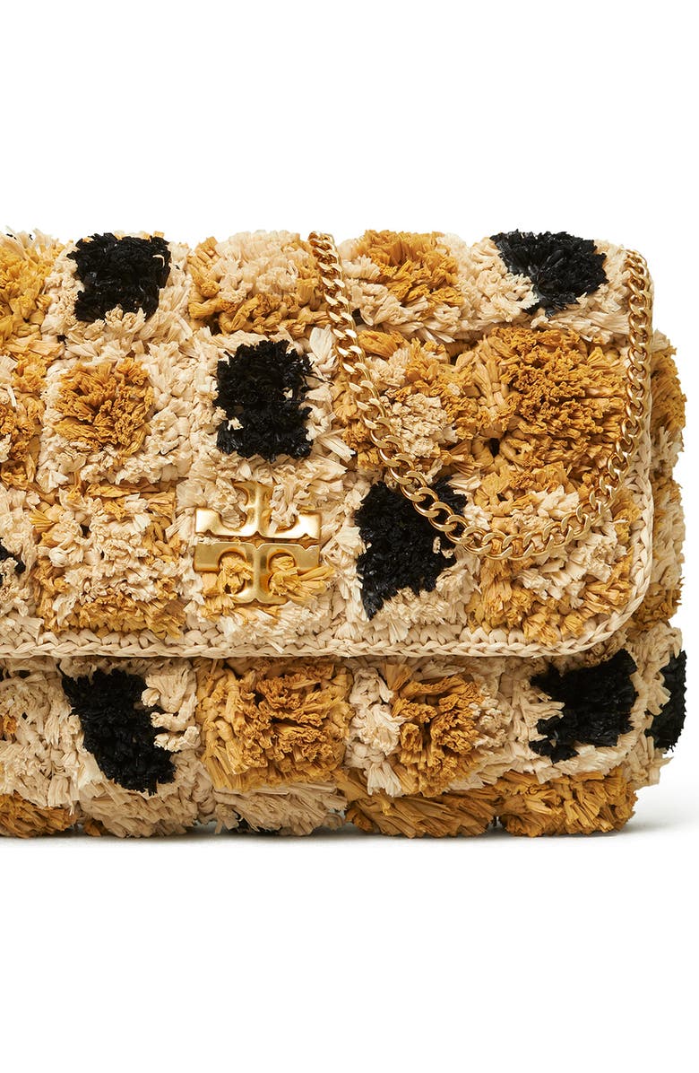 Tory Burch Mini Kira Raffia Rosette Crossbody Bag, Alternate, color,